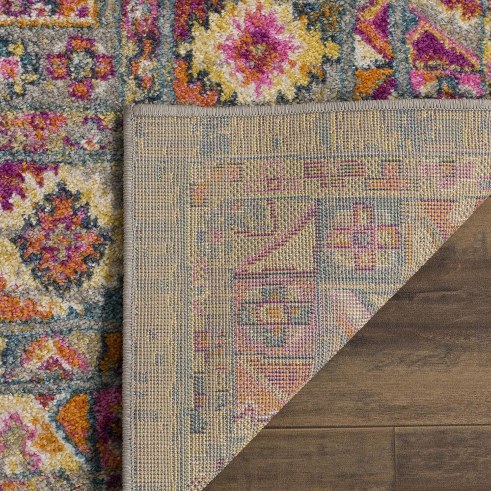 Safavieh Madison MAD133G 4' x 6' Light Grey and Fuchsia Area Rug, , large