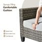 HOMLUX 3-Piece Modular Outdoor Sofa Set with Two Ottomans in Gray, , large
