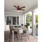 Hunter Mill Valley Low Profile 52" Outdoor Ceiling Fan with Light in Barn Red, , large