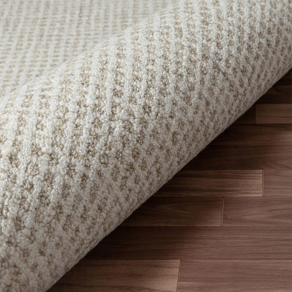 L&amp;R Resources Criss Cross Beige and Ivory 8&#39; Round Area Rug, , large