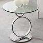 Casana Satellite End Table in Chrome and Clear, , large