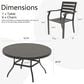 Hearth and Haven 7-Piece Outdoor Metal Dining Set with Stackable Chairs and Round Slatted Table in Black, , large