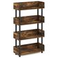 HOMLUX Turn-N-Tube 4-Tier Open Display Storage Bookshelf in Amber Pine and Black, , large