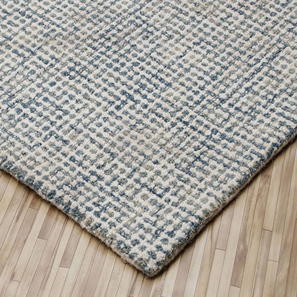 L&amp;R Resources Criss Cross Ivory and Stone Blue 10&#39; x 14&#39; Area Rug, , large