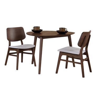 New Heritage Oscar 3-Piece Triangular Dining Set in Natural Walnut, , large