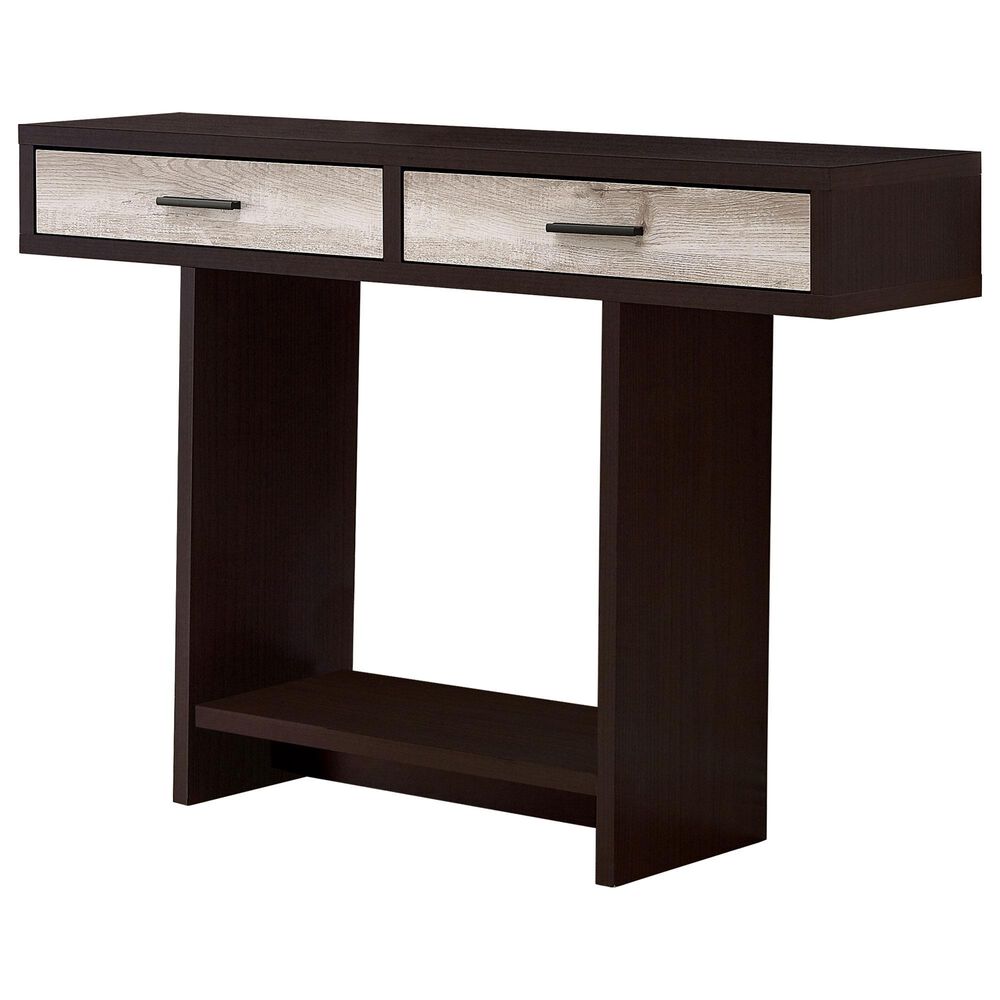 Monarch Specialties Accent Table in Espresso and Taupe, , large