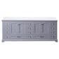 Lexora Home Dukes 84" Double Bathroom Vanity in Dark Grey with 2 cm White Cultured Marble Top and Rectangular Sinks, , large