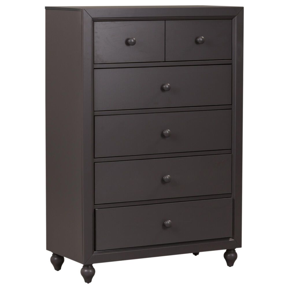 Belle Furnishings Cottage View 5 Drawer Chest in Dark Gray, , large