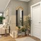 Maple and Jade 68" x 22" Oval Wall Mirror with Dimensional Carved Frame in Brown and Black, , large