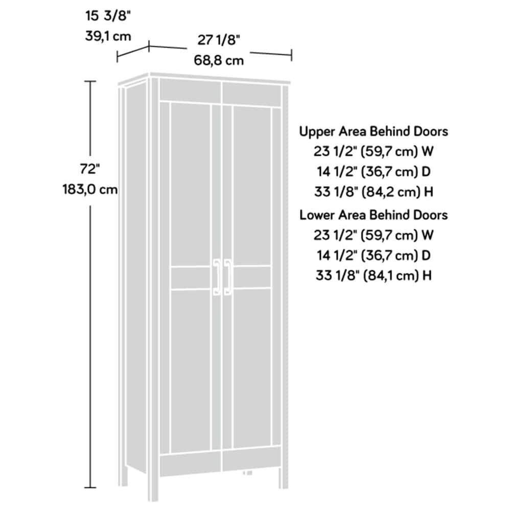 Sauder Two-Door Storage Cabinet in Raven Oak, , large