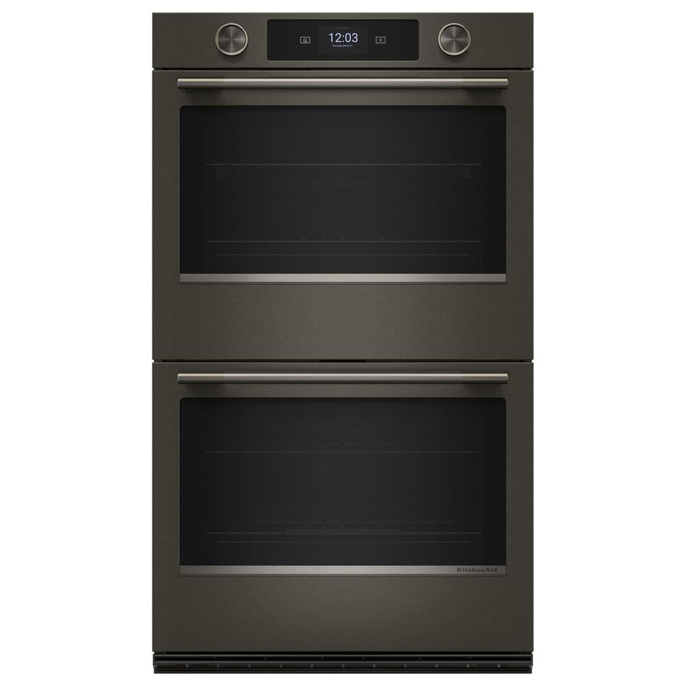KitchenAid 2-Piece Kitchen Package with Black Ore 30" Smart Double Wall Oven and Black 30" Induction Cooktop, , large