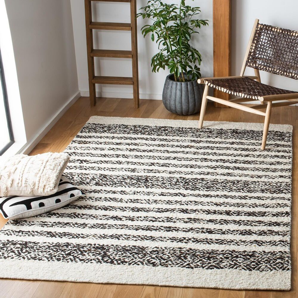 Safavieh Natura NAT329Z 3&#39; x 5&#39; Black and Ivory Area Rug, , large