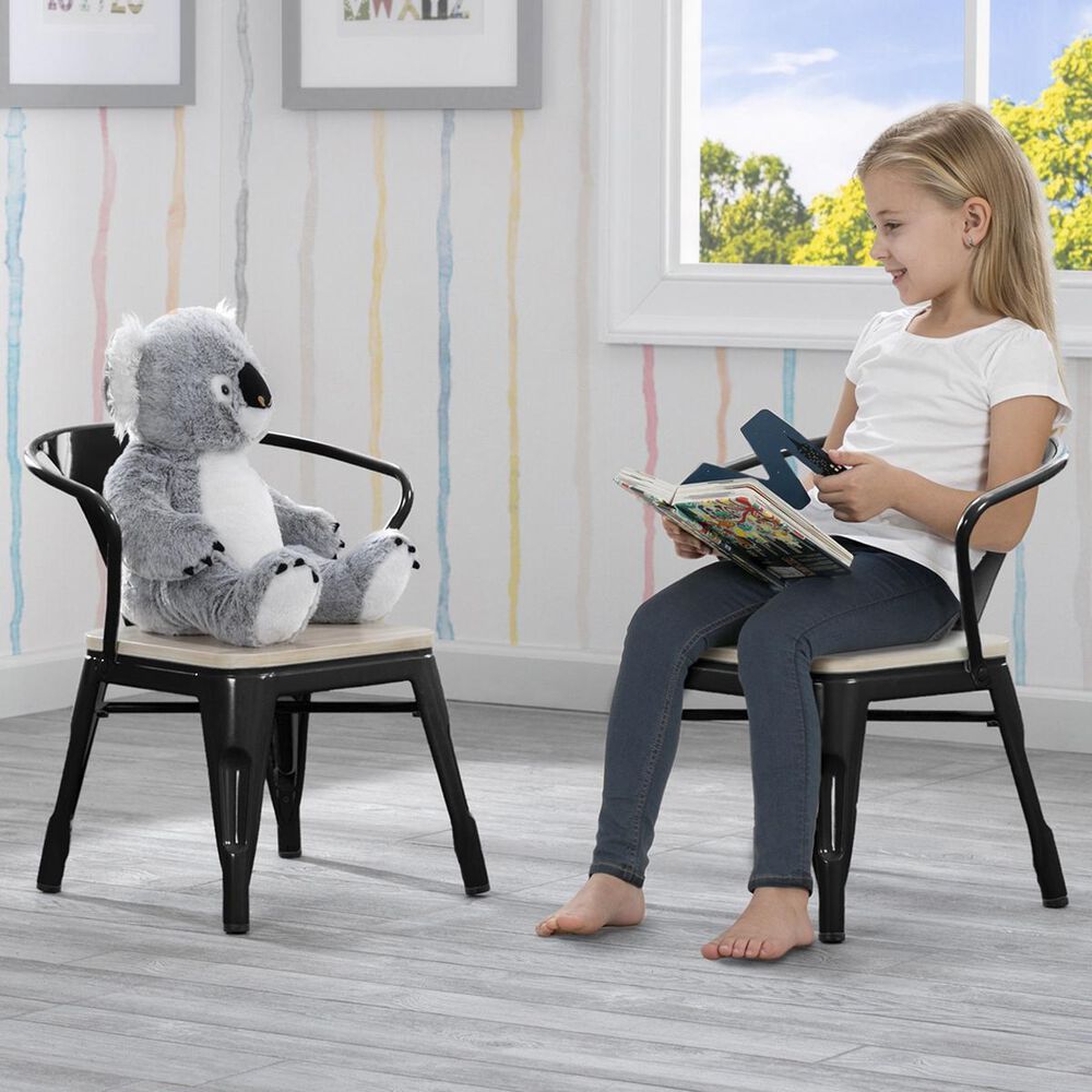 Delta Bistro Chair in Black and Driftwood - Set of 2, , large