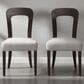 Hearth and Haven Upholstered Side Chair with Gray Cushion in Dark Brown (Set of 2), , large