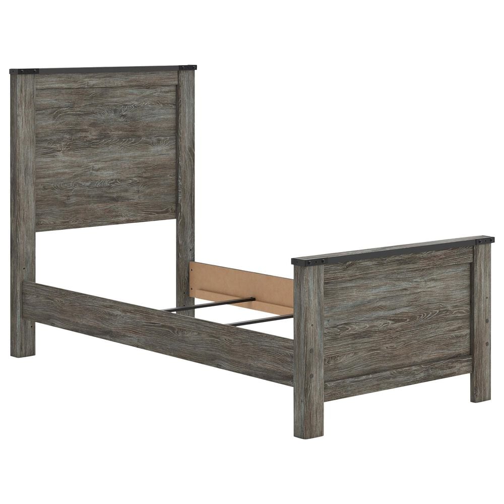 Ashley Frandern 4-Piece Twin Panel Bedroom Set in Rustic Warm Gray, , large