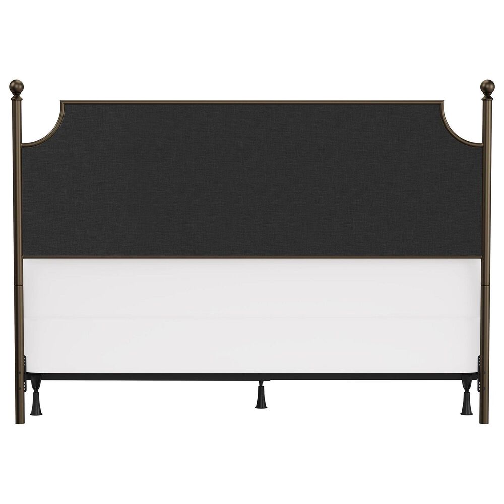 Richlands Furniture McArthur King Metal and Upholstered Poster Bed in Brown and Bronze, , large
