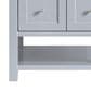 James Martin Vanities Breckenridge 30" Single Bathroom Vanity in Serenity Blue with 3 cm Arctic Fall Solid Surface Top and Rectangular Sink, , large