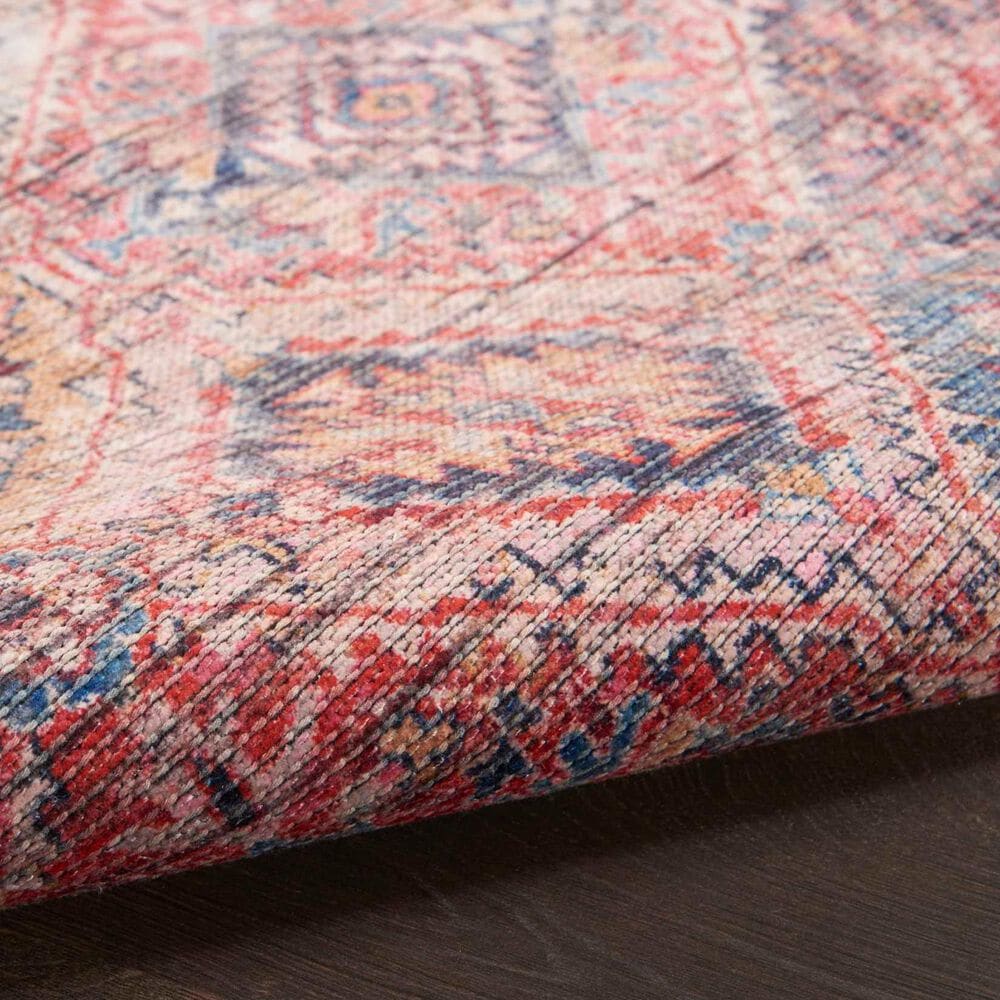 57 Grand by Nicole Curtis Series 1 2&#39; x 6&#39; Brick Red and Navy Blue Runner, , large