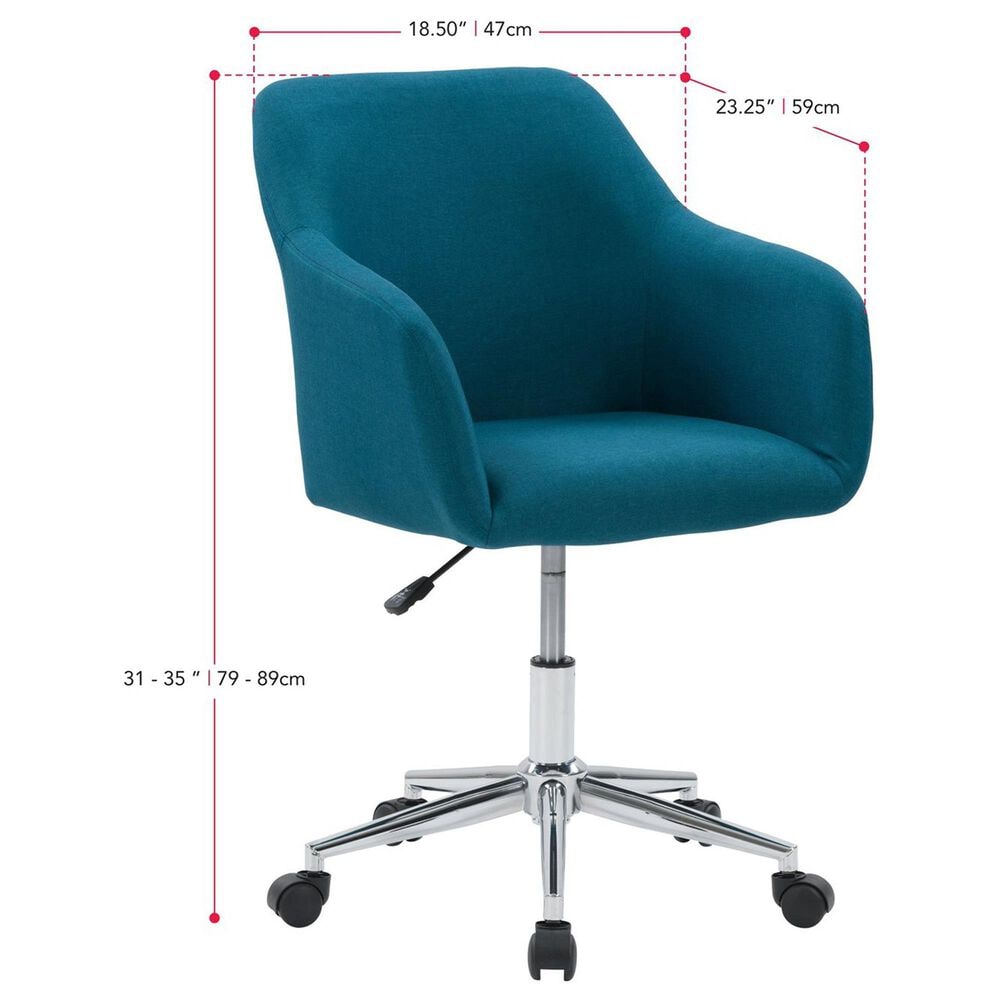 CorLiving Marlowe Upholstered Task Chair in Dark Blue, , large