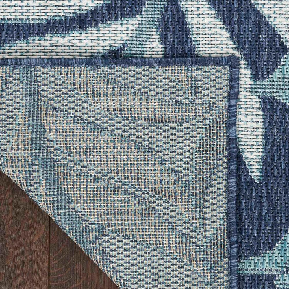 Nourison Garden Oasis Ivory and Navy 4&#39; x 6&#39; Indoor/Outdoor Area Rug, , large