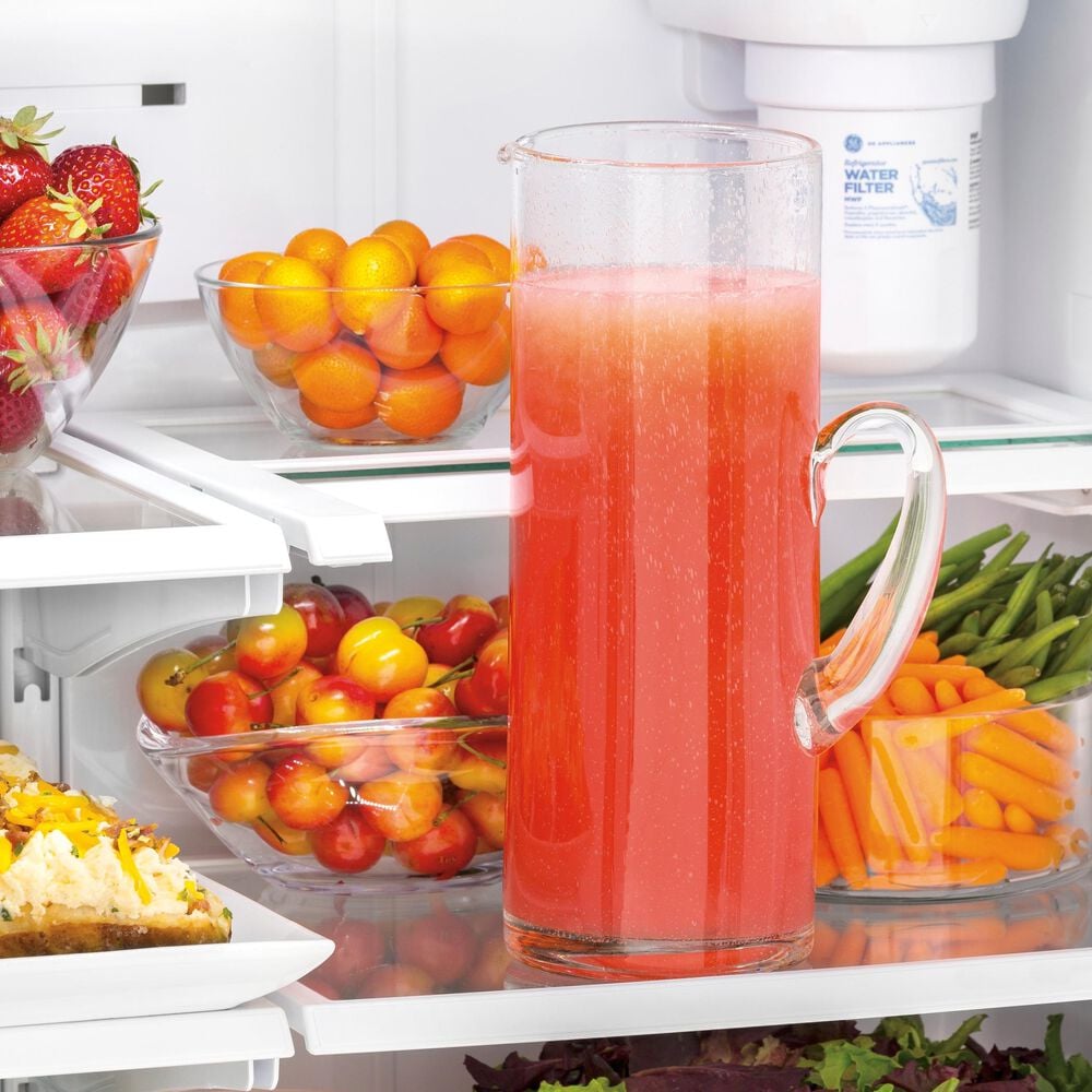 GE Appliances 18.6 Cu. Ft. Counter-Depth French-Door Refrigerator in White, , large