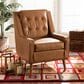 Baxton Studio Daley Arm Chair in Tan, , large