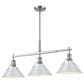 Golden Lighting Orwell 3-Light Linear Pendant with Dusky Blue Shade in Pewter, , large