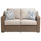 Ashley Laguna Heights Stationary Loveseat with Cushions in Beige, , large
