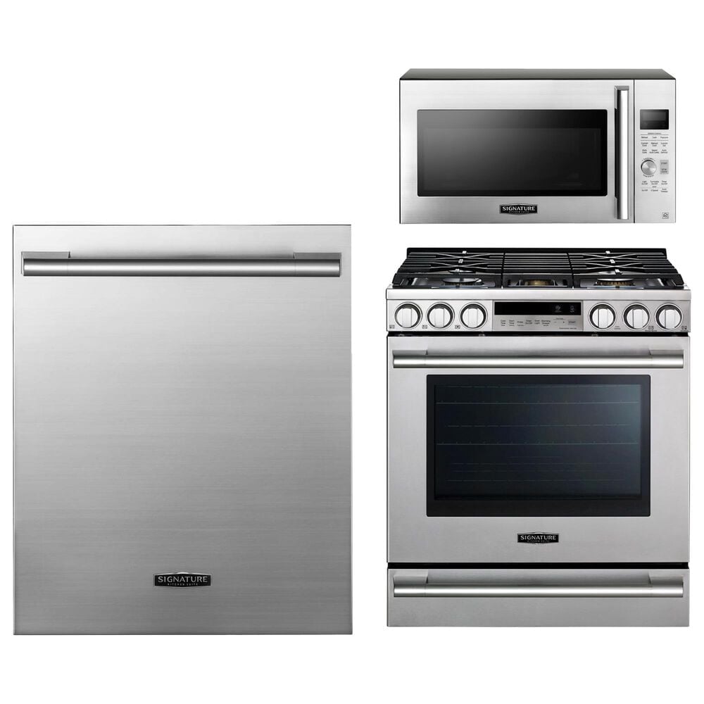 Signature Kitchen Suite 3-Piece Kitchen Package with Microwave Oven and Pro PowerSteam Dishwasher in Stainless Steel, , large