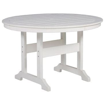 Ashley Crescent Luxe Round Dining Table in White, , large