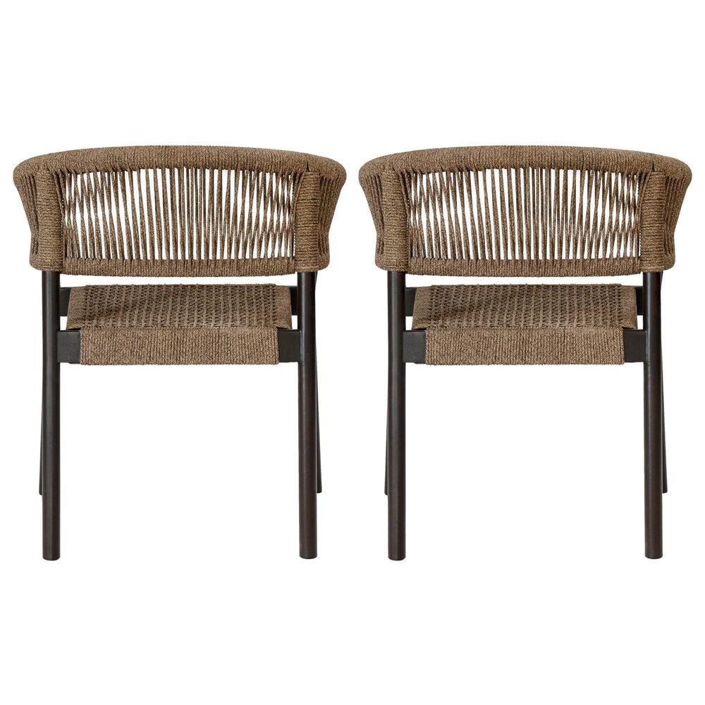 Blue River Doris Outdoor Dining Chair with Truffle Rope Seat in Dark Eucalyptus (Set of 2), , large