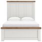 Ashley Savonport Modern Farmhouse Full Panel Bed in White and Brown, , large