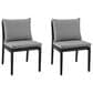 Blue River Cayman Outdoor Dining Side Chair with Dark Grey Cushion in Black (Set of 2), , large