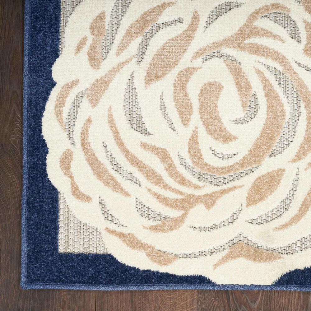 Nourison Aloha ALH32 2&#39;3&quot; x 8&#39; Blue and Grey Indoor/Outdoor Runner, , large