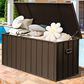 Hearth and Haven 190-Gallon Outdoor Storage Deck Box with Hydraulic Piston in Dark Brown, , large