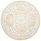 Safavieh Micro-Loop MLP505F 7" Round Light Grey and Ivory Area Rug, , large