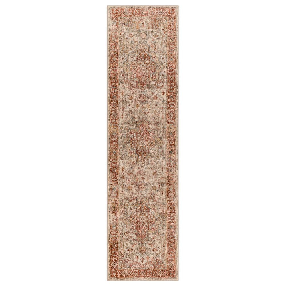 Surya Aspendos APS-2320 2"7" x 7"3" Rust, Teal, Mustard, Black, Medium Gray, Charcoal and Light Beige Runner, , large