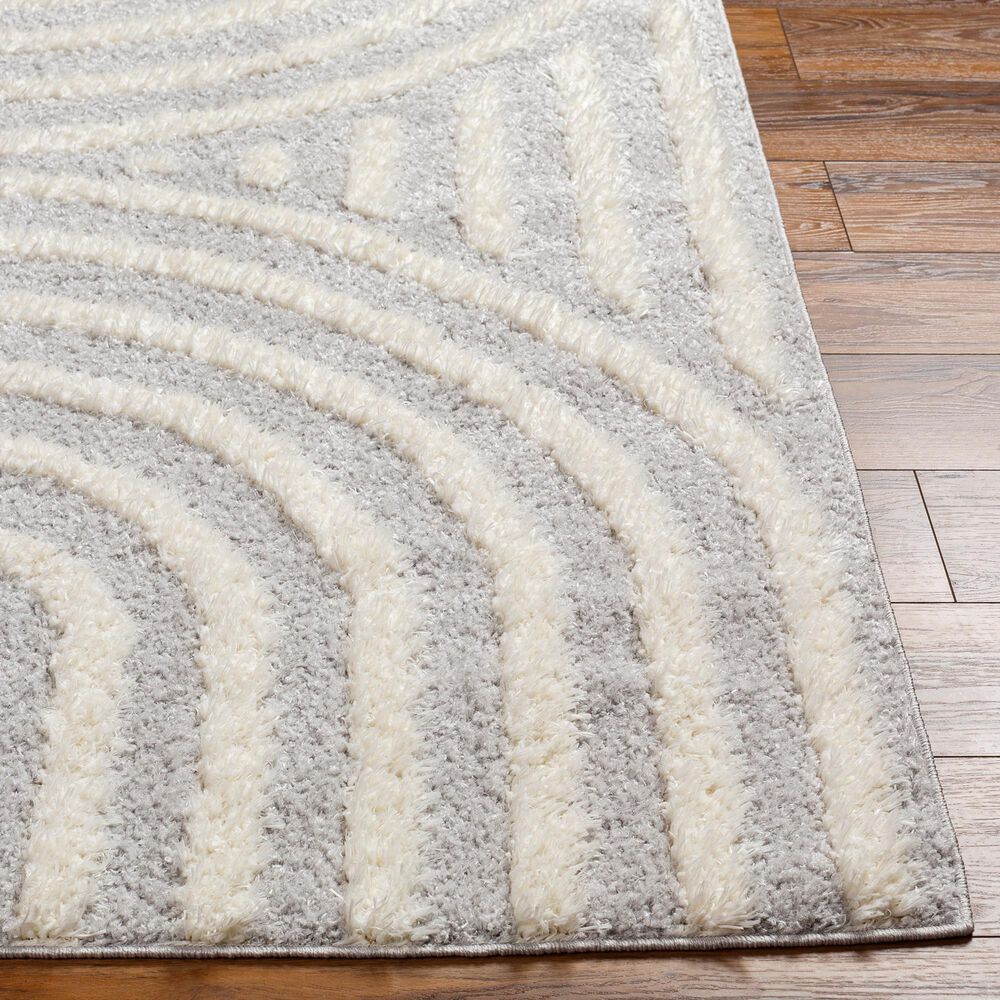 Surya Rodos RDO2330 5&#39;3&quot; x 7&#39; Light Slate, White Area Rug, , large