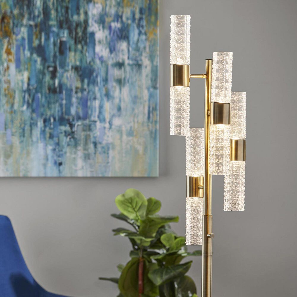 Adesso Harriet LED Floor Lamp in Antique Brass, , large