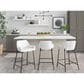 LumiSource Daniella Counter Stool with White Upholstery in Black (Set of 2), , large