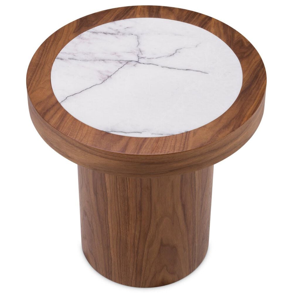 Eichholtz Presedio Side Table in Walnut and Bianco Lilac, , large