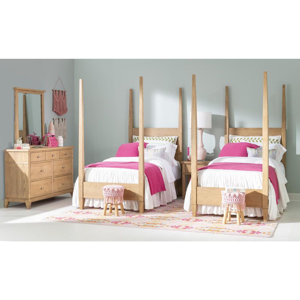 St Claire Home Today's Traditions Twin Platform Poster Bed in Natural Hickory, , large