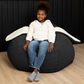 Jaxx HopSeat Bunny Oval Shaped Large Bean Bag Chair in Black, , large