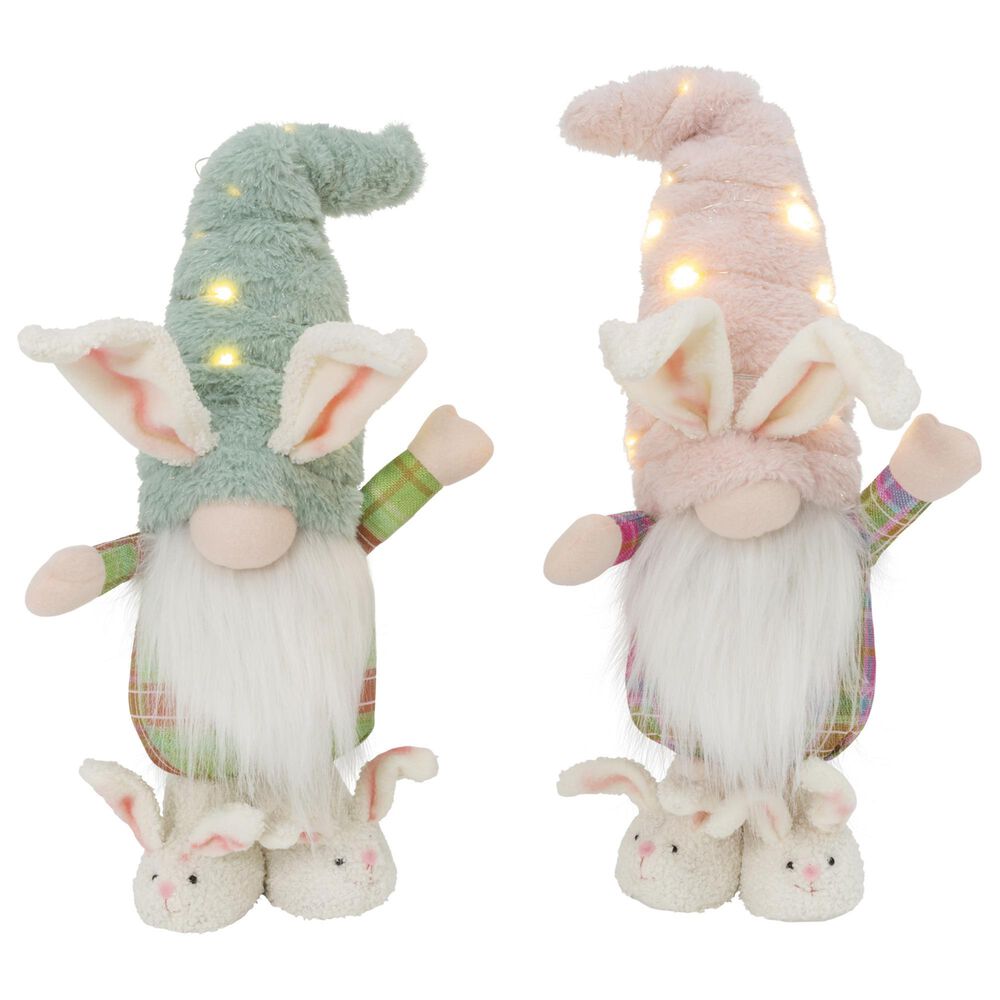 The Gerson Company 17" Standing Easter Bunny in Multicolor (Set of 2), , large