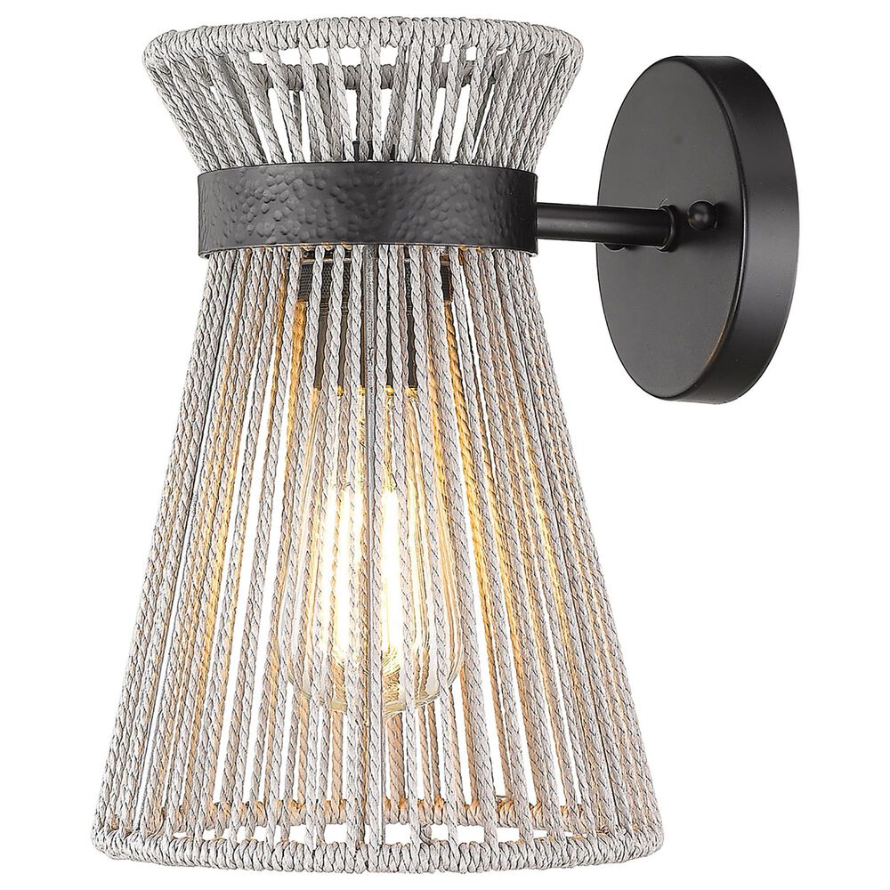 Golden Lighting Avon 1-Light Wall Sconce in Matte Black, , large