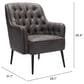 Zuo Modern Tasmania Accent Chair in Vintage Black and Gold, , large