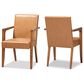 Baxton Studio Andrea Arm Chair in Tan (Set of 2), , large
