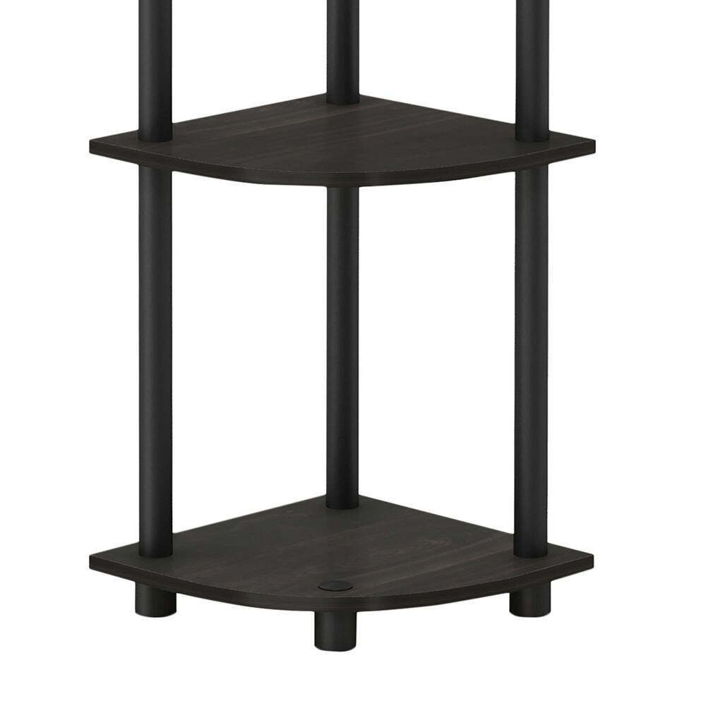 HOMLUX Turn-N-Tube 3-Tier Corner Bookshelf in Espresso and Black, , large