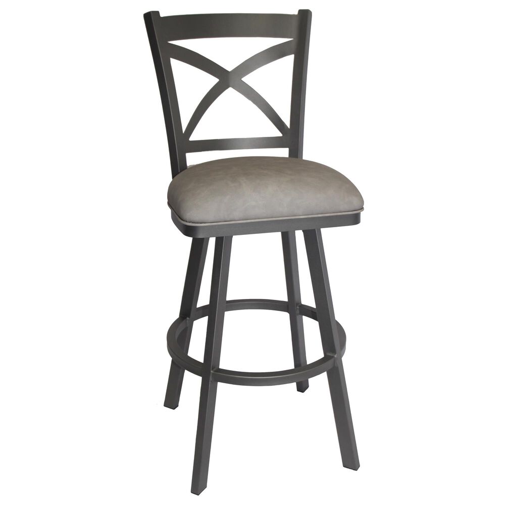 Delaware Dining Edison 26" Swivel Barstool in Flintrock Grey/Grey, , large