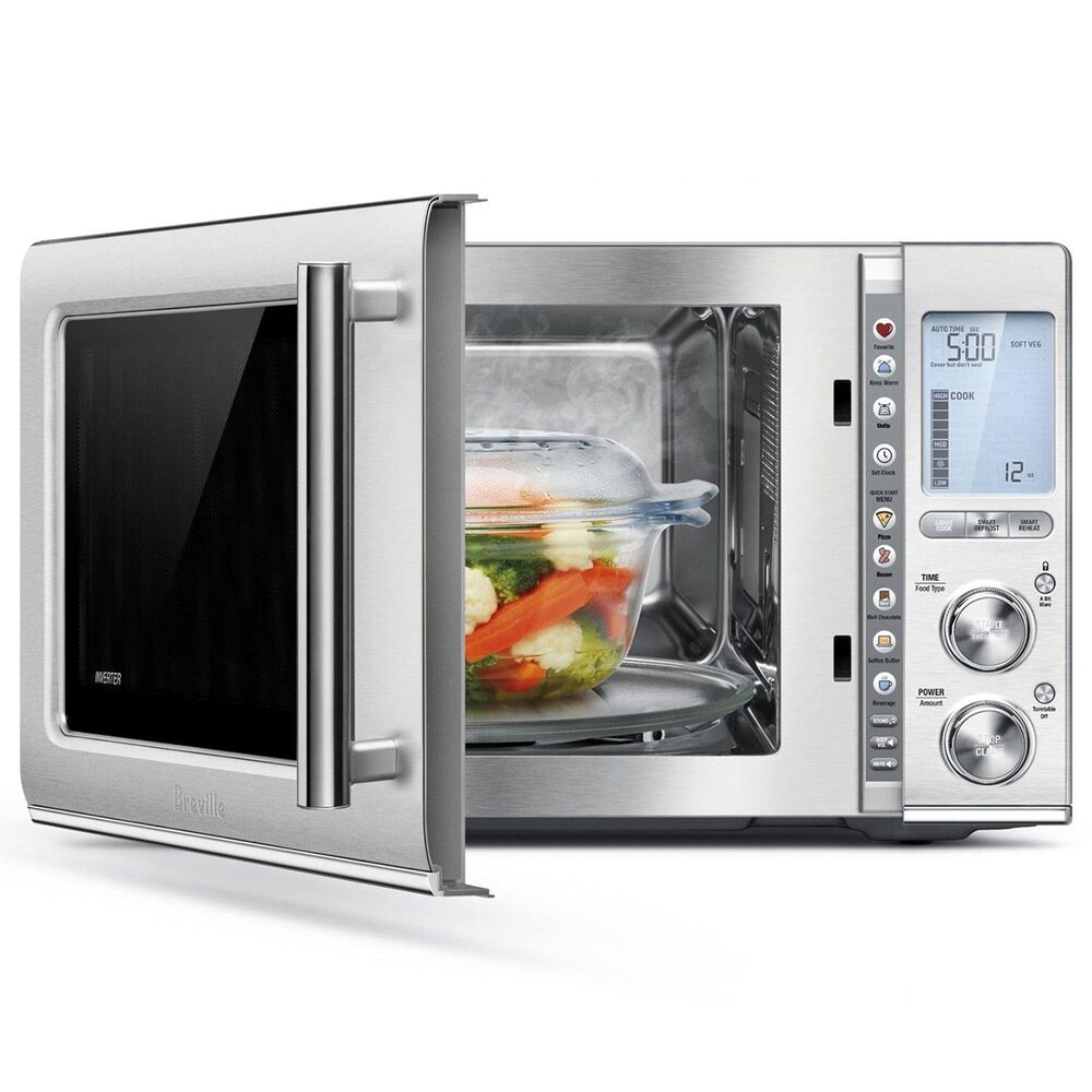 Breville 1.2 Cu. Ft. Countertop Smooth Microwave Oven in Brushed Stainless Steel, , large